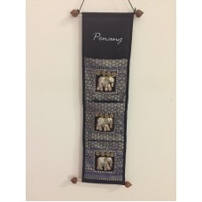 3 Pocket Hanging Wall Organizer Pouch Elephants    132742613858